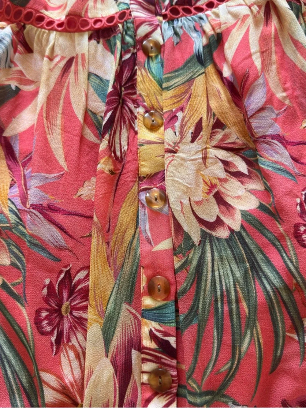 Farm Rio Lotus Floral Halter Maxi Dress NWT Size M Flowy Resort Vacay Tropical - Picture 10 of 15